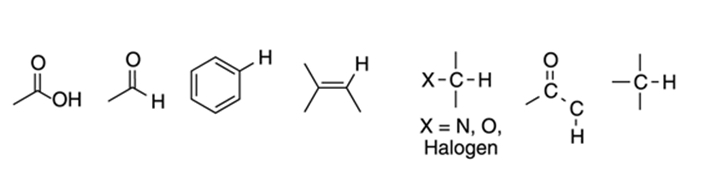 Illustration with formula of single molecules