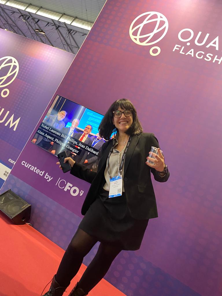 Lucia Garbini, Marketing Manager at Qnami, at the European Quantum Space in MWC 2023